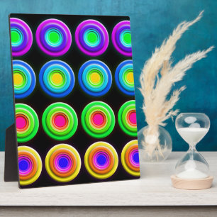 Funky Colorful 3D Circles Plaque