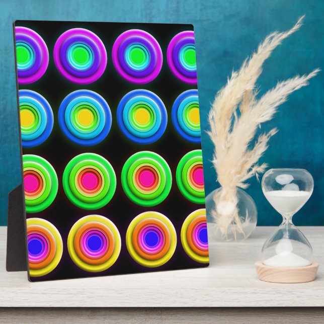 Funky Colorful 3D Circles Plaque (Side)
