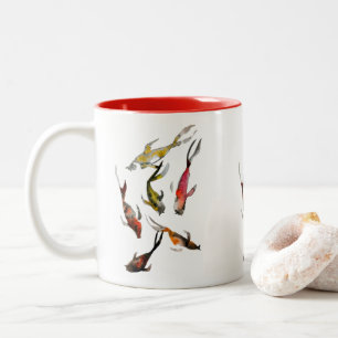 Funky colorful hair girl watercolor Two-Tone coffe Coffee Mug