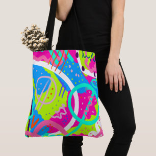 Funky Colorful Pop Art  Tote Bag