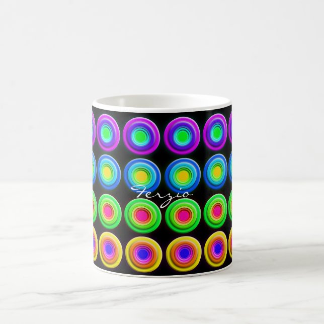 Funky Colourful 3D Circles Coffee Mug (Center)