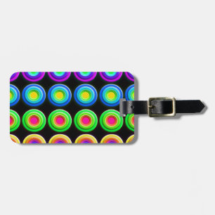 Funky Colourful 3D Circles Luggage Tag