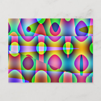 Funky Colourful Abstract Postcard