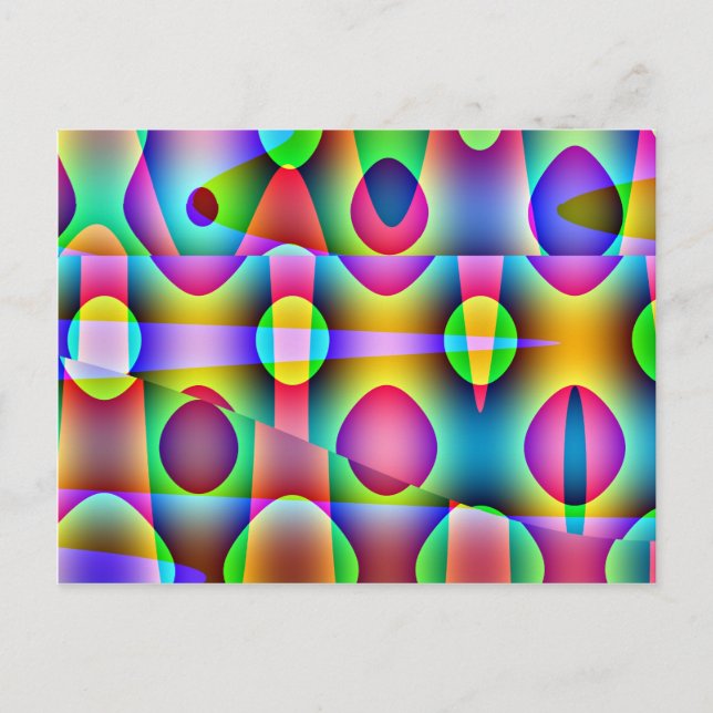 Funky Colourful Abstract Postcard (Front)