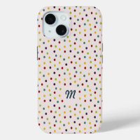 Funky Colourful Dots Pattern Monogram
