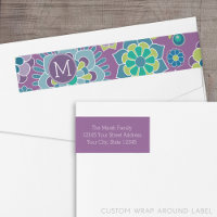 Funky Colourful Floral Pattern Custom Monogram