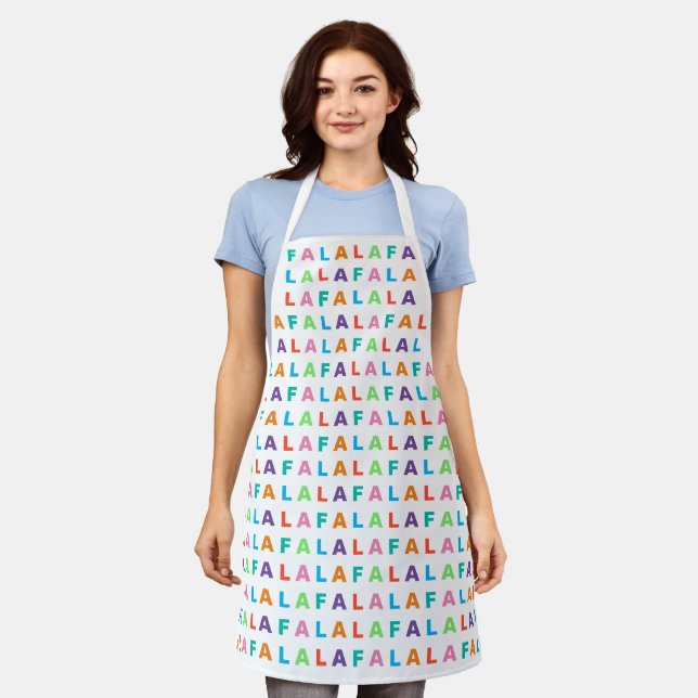 Funky Colourful Fun FA LA LA Holiday Season Apron (Worn)