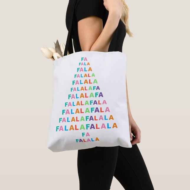 Funky Colourful Fun FA LA LA Holiday Season Tote Bag (Close Up)