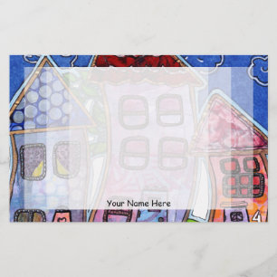 Funky Colourful Houses Stationery
