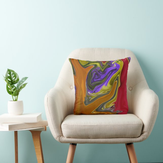 Funky Colourful Liquid Wave Cushion (Chair)