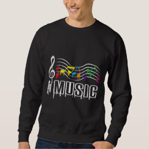 Funky Colourful Music Treble Clef Musical Note Sweatshirt