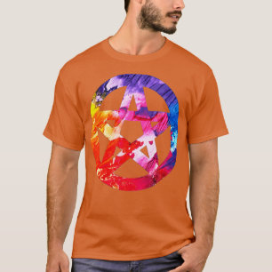 Funky Colourful Pagan Pentacle T-Shirt