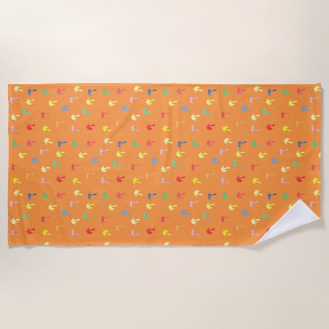 Funky Colourful Palm Trees Tropical Beach Towel (Front)
