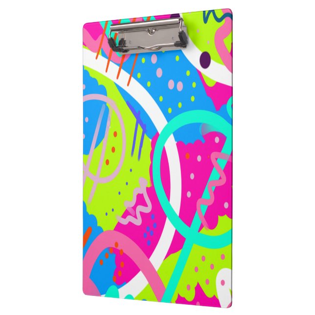 Funky Colourful Pop Art  Clipboard (Left)