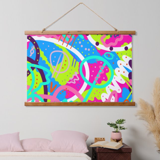 Funky Colourful Pop Art  Hanging Tapestry (Bedroom)