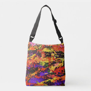 Funky Colourful Rainbow Abstract Splash Paint Art Crossbody Bag