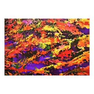 Funky Colourful Rainbow Abstract Splash Paint Art Photo Print