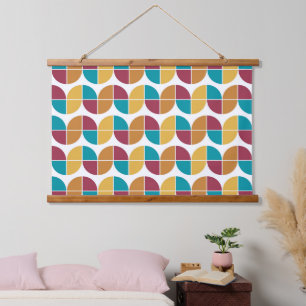 Funky Colourful Retro 70s Vintage Geometric Patter Hanging Tapestry