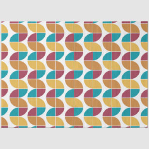 Funky Colourful Retro 70s Vintage Geometric Patter Tissue Paper