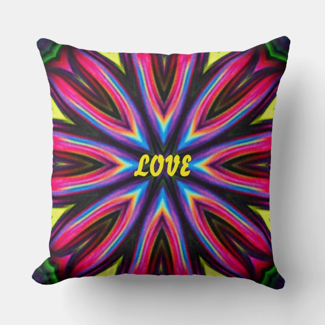 Funky Colourful Retro style  Cushion (Front)