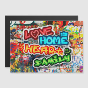 Funky Colourful Streetart Graffiti Love Home Heart
