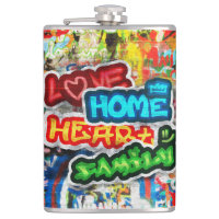 Funky Colourful Streetart Graffiti Love Home Heart