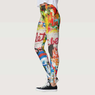 Funky Colourful Streetart Graffiti Love Home Heart Leggings