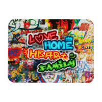 Funky Colourful Streetart Graffiti Love Home Heart