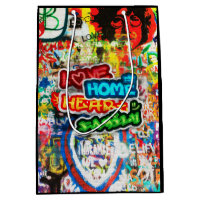 Funky Colourful Streetart Graffiti Love Home Heart