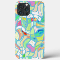 Funky Colourful Warped Twisted Squares Art Pattern