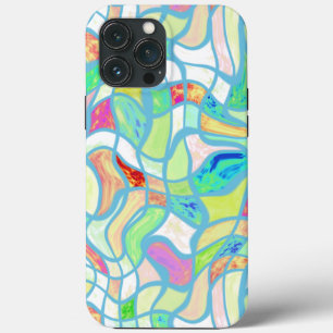 Funky Colourful Warped Twisted Squares Art Pattern iPhone 13 Pro Max Case