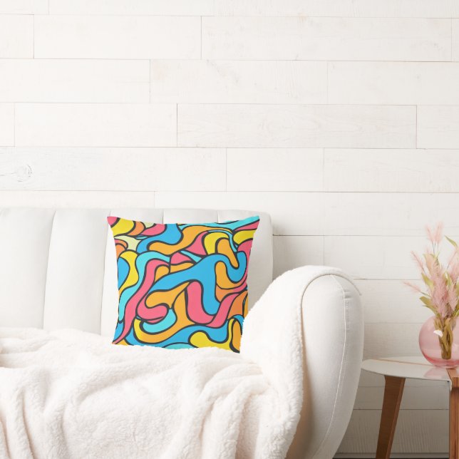 Funky Colours Abstract Cushion (Couch)