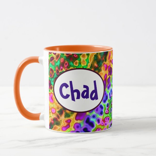 Funky colours personalised mug (Left)