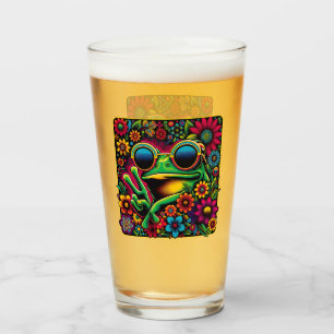 Funky Cool Frog Peace Sign Glass