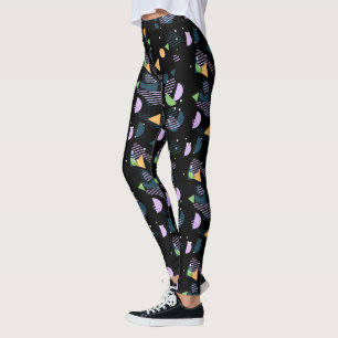 Funky Cool Geometric Abstract 50s Art Pattern Leggings