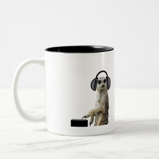 Funky cool meerkat dj Two-Tone coffee mug