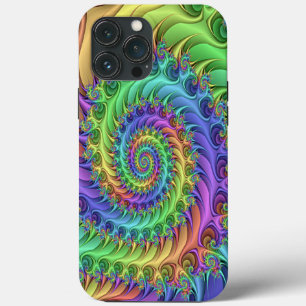 Funky Cool Psychedelic Fractal Spirals Art Pattern iPhone 13 Pro Max Case