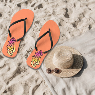 Funky Coral   Faded Orange Aloha Beach Flip Flops