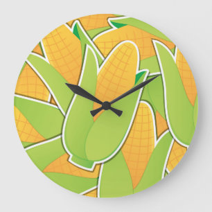 Funky corn large clock