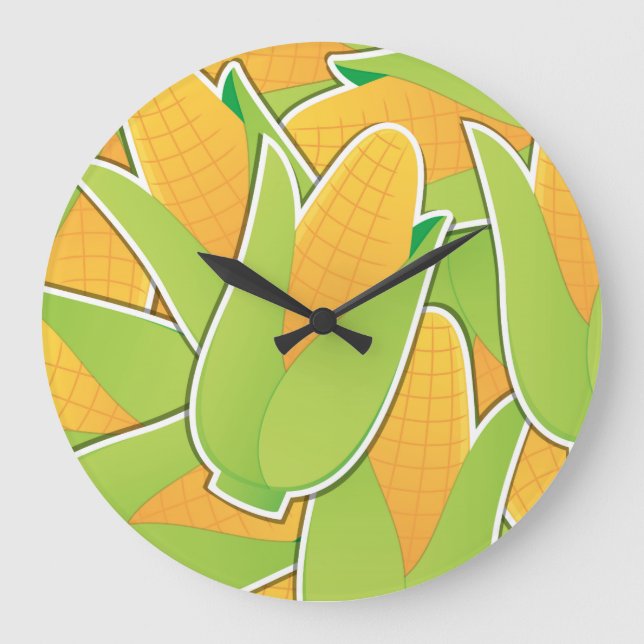 Funky corn large clock (Front)