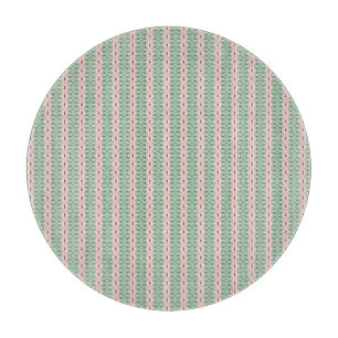 Funky Cottagecore Boho Christmas Stripe Pattern Cutting Board