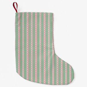 Funky Cottagecore Boho Christmas Stripe Pattern Small Christmas Stocking