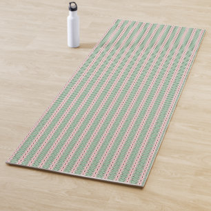 Funky Cottagecore Boho Christmas Stripe Pattern Yoga Mat