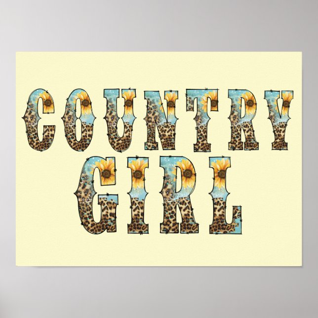 Funky Country Girls Typography Poster (Front)