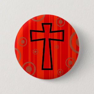 Funky Cross 6 Cm Round Badge
