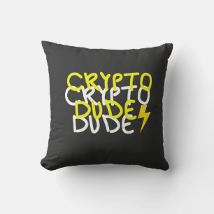 Funky Crypto Dude Energy Power Sign Cushion