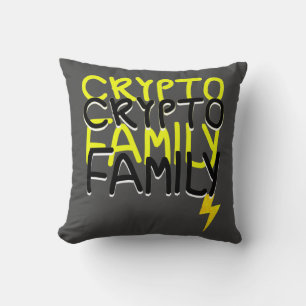 Funky Crypto Family Energy Power Sign Cushion