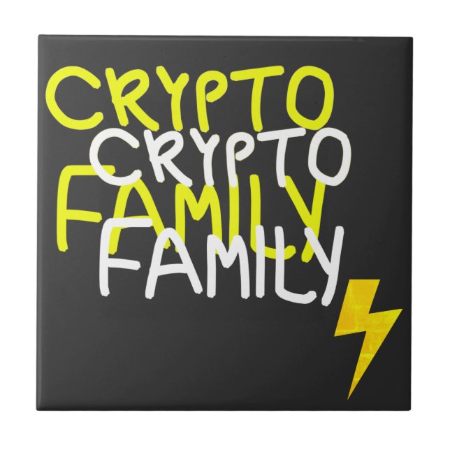 Funky Crypto Family Energy Power Sign Tile (Front)