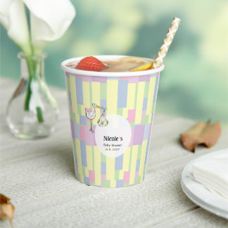 Funky Cubism Handwritten StarkDelivery Baby Shower Paper Cups
