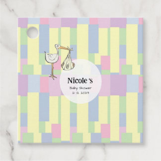 Funky Cubism Stark Delivery Baby Shower Favour Tags